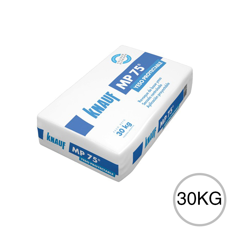 Revoque yeso monocapa MP75 proyectable interior secado controlado bolsa x 30kg