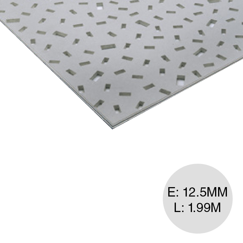 Placa cielorraso / revestimiento yeso Cleaneo Akustik Aleatoria confeti 13-28 / 20-40 fonoabsorbente 12.5mm x 1.20m x 2m