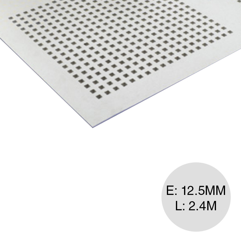 Placa cielorraso / revestimiento yeso Cleaneo Akustik Bloq B4 12/25Q fonoabsorbente 12.5mm x 1.20m x 2.40m