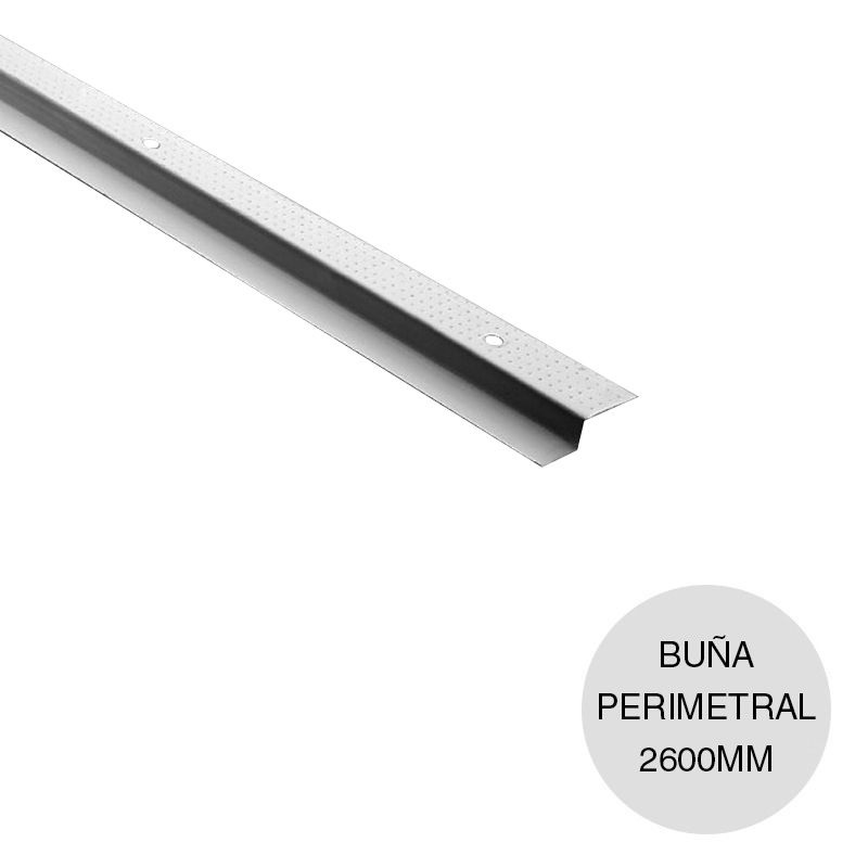 Perfil construccion seco buña perimetral Z galvanizado moleteado 2600mm