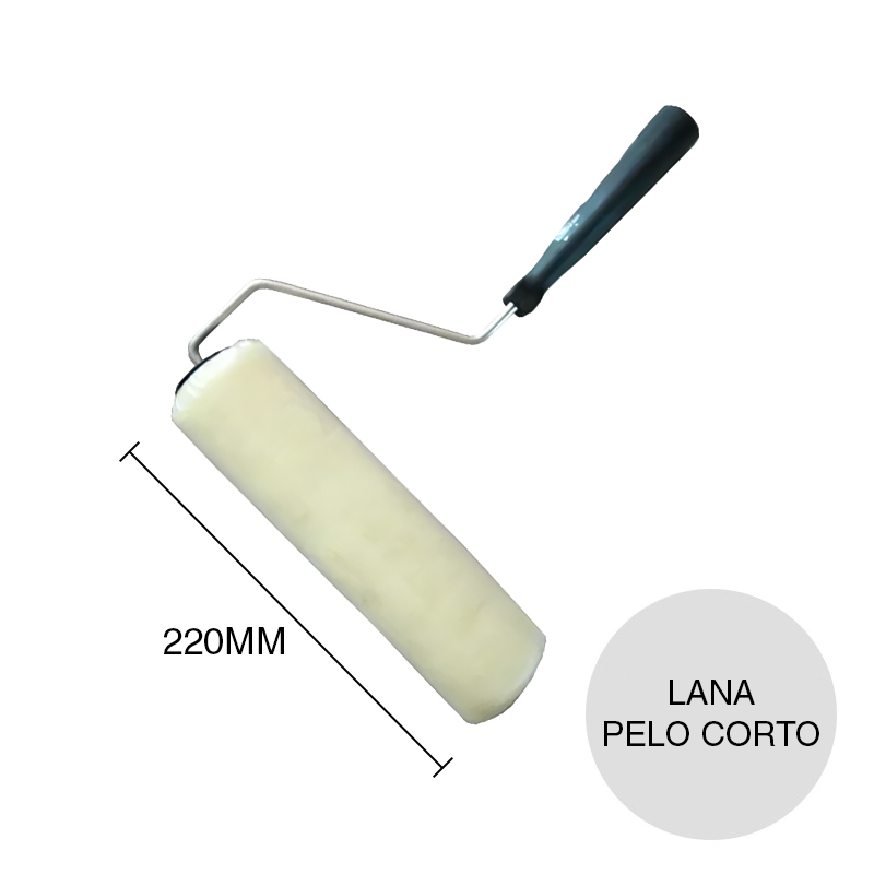 Rodillo pintura R9080 Profesional lana sintetica pelo corto tubo 9" - 220mm