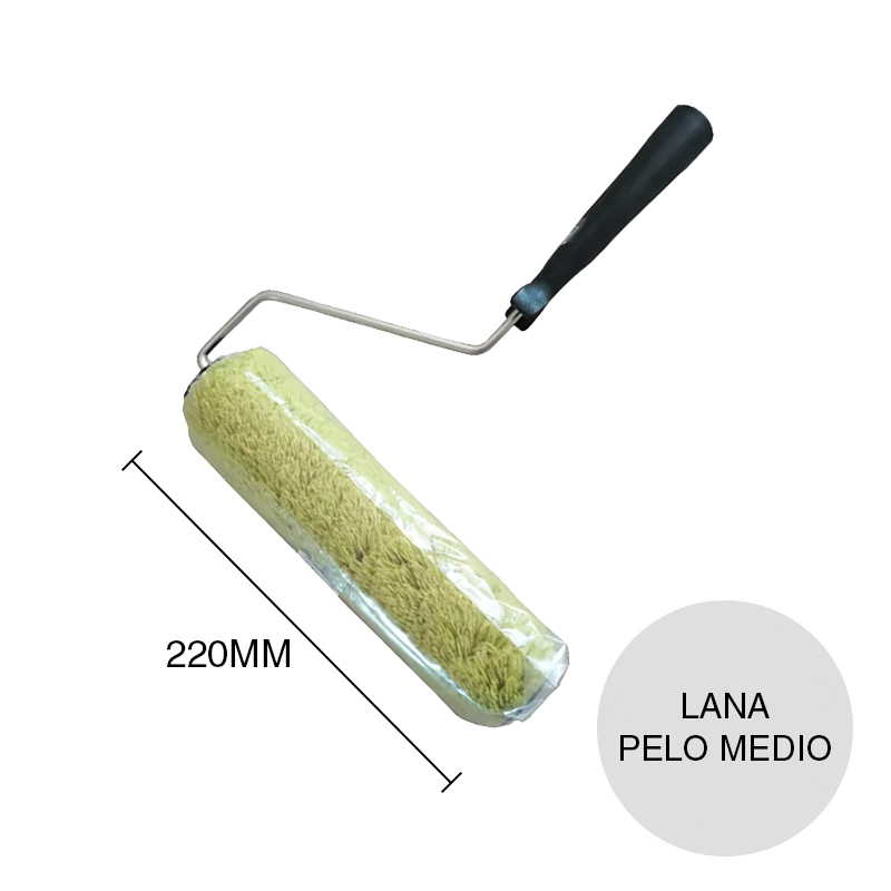 Rodillo pintura R9090 Profesional lana sintetica pelo medio tubo 9" - 220mm