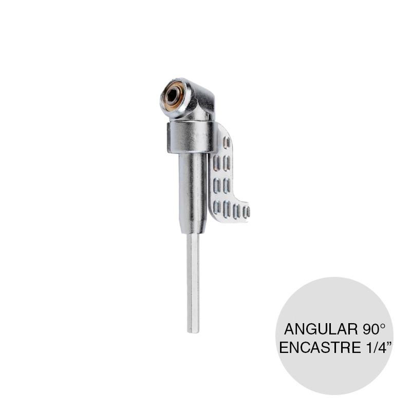 Adaptador p/atornillador angular 90° encastre 1/4"