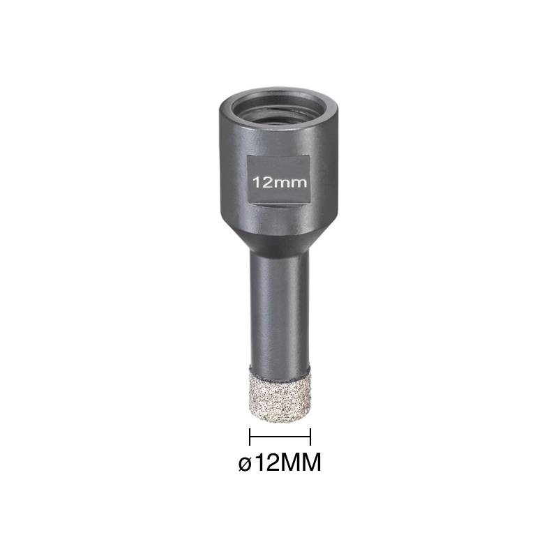 Sierra corona revestida de diamante p/corte seco ø 12mm rosca M14