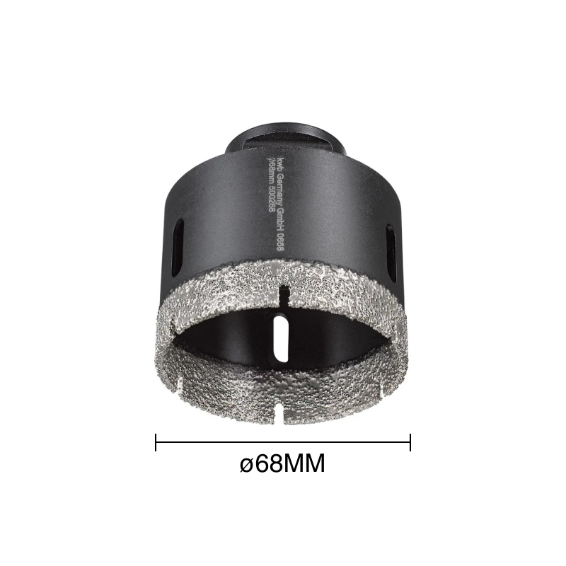 Sierra corona revestida de diamante p/corte seco ø 68mm rosca M14