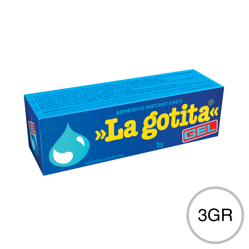 Adhesivo instantaneo La Gotita Gel pomo x 3gr