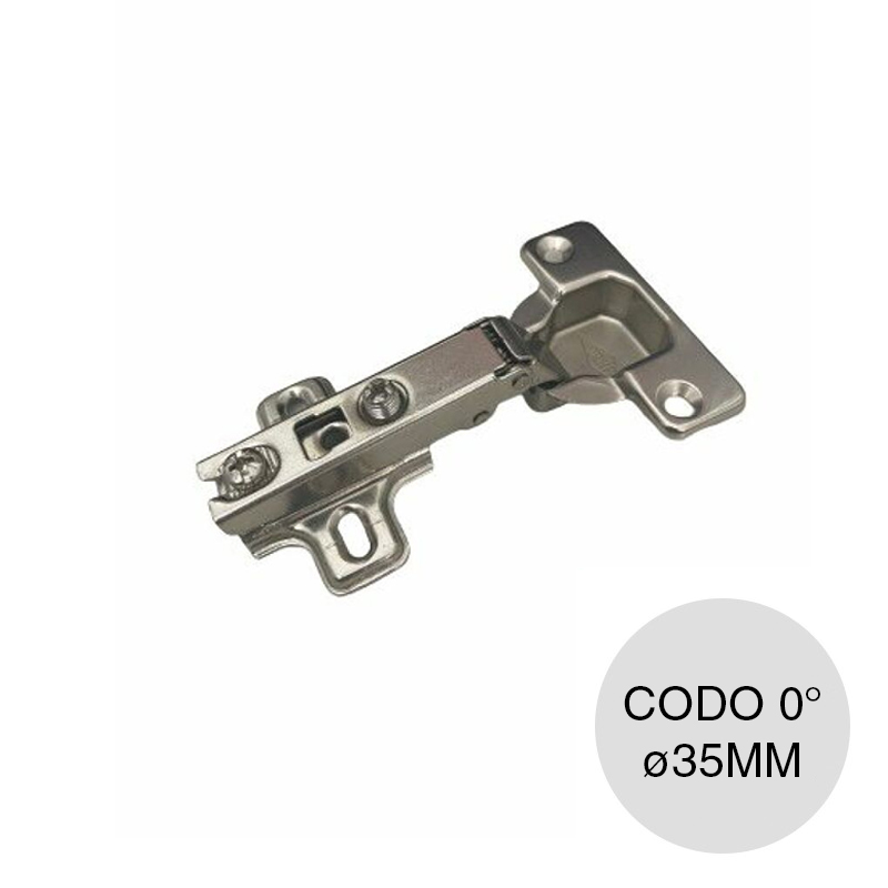 Bisagra cazoleta Iriki codo 0 acero plateado ø 35mm