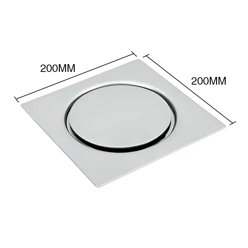 Rejilla c/tapa Click Clack desagüe acero inoxidable 200mm x 200mm