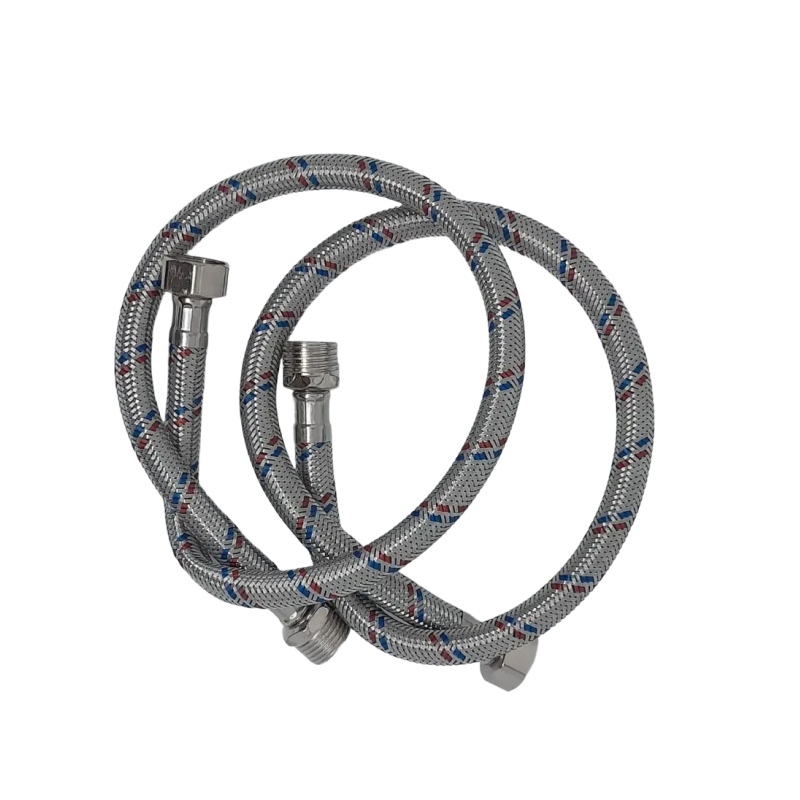 Flexible mallado agua caliente acero ø 1/2" x 600mm pack x 2u