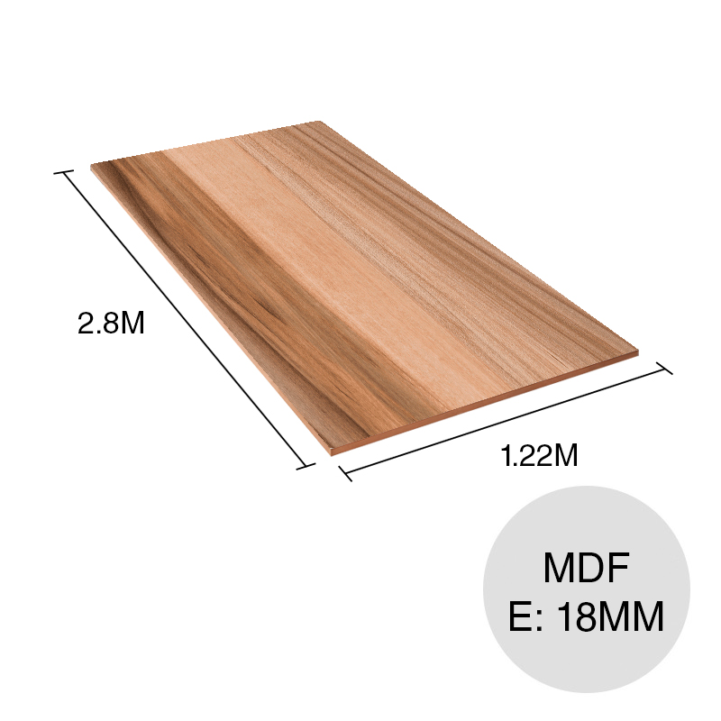 Tablero MDF Naturaleza roble brillante 18mm x 1.22m x 2.8m