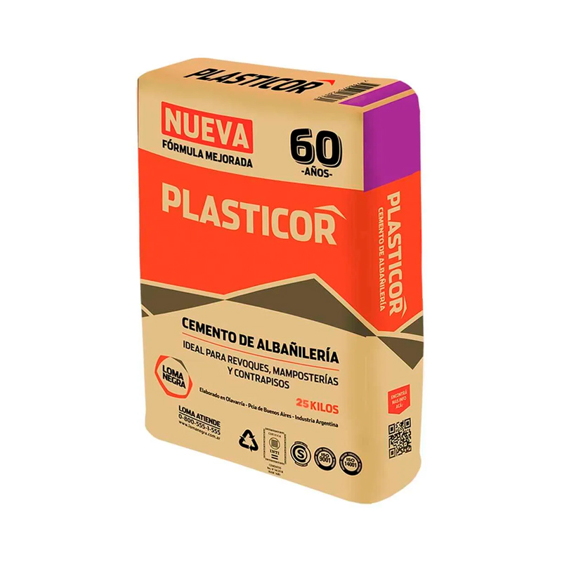 Cemento albañileria Plasticor no estructural bolsa x 25kg