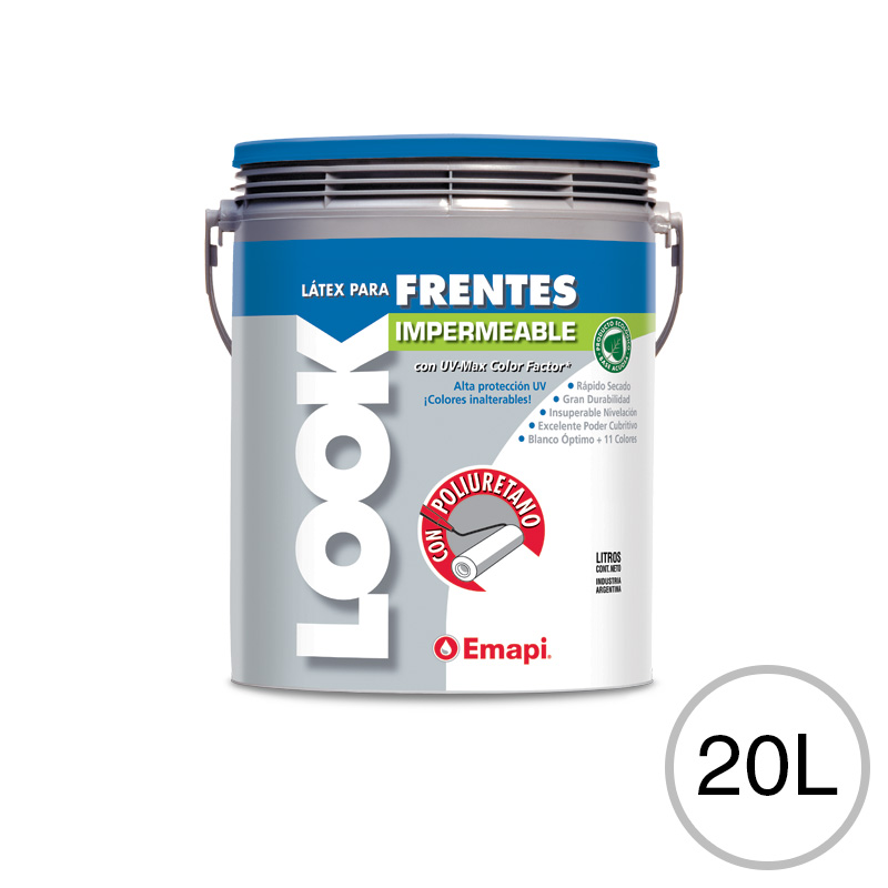 Pintura latex acrilico Look Frentes exterior blanco mate balde x 20l