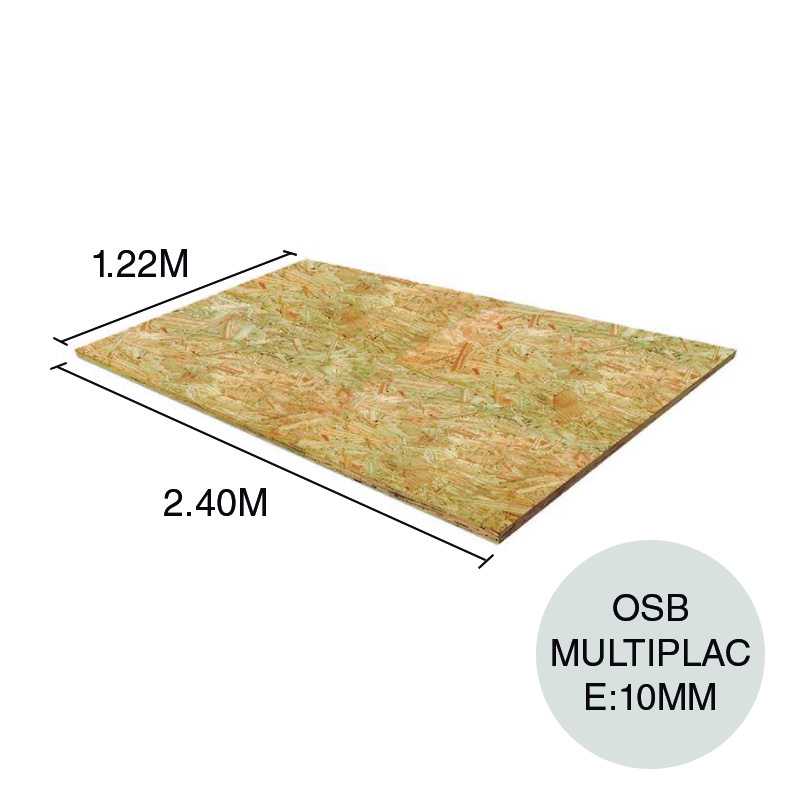 Placa multiusos OSB Multiplac 10mm x 1.22m x 2.44m