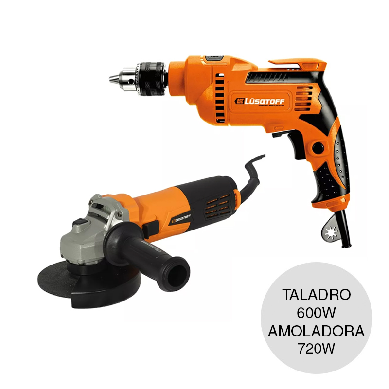Combo taladro percutor 13mm 600w Amoladora angular ø 115mm 720w