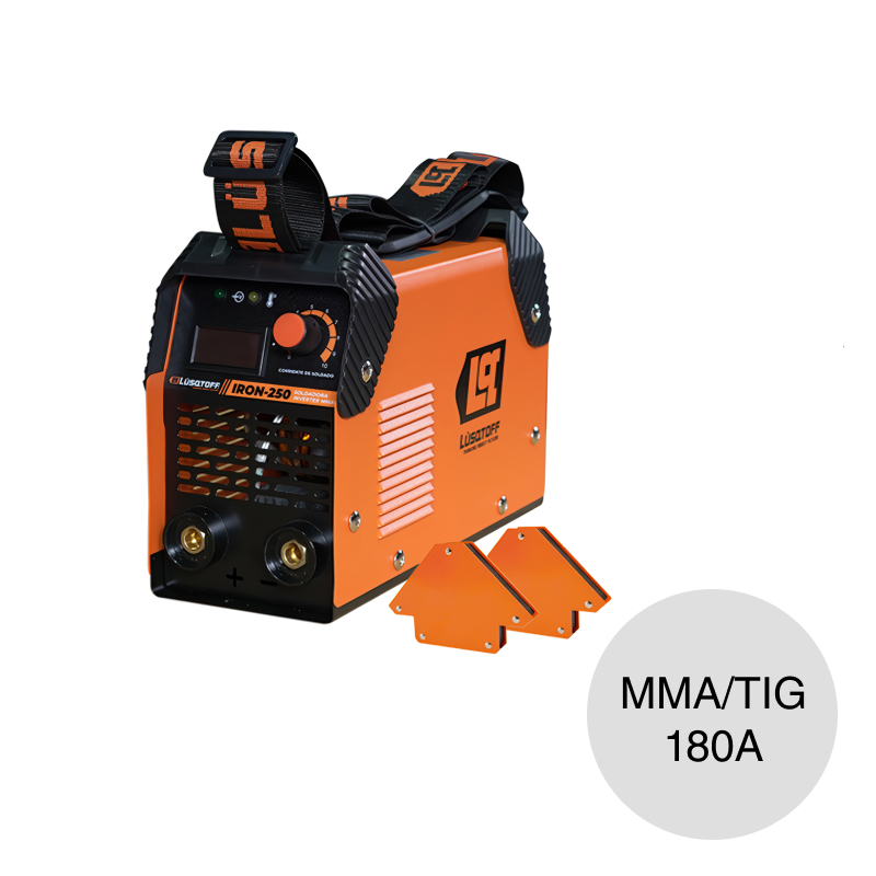 Kit soldadora inverter Iron-250 c/escuadras MMA/TIG 180A