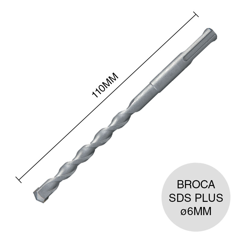 Broca percutora encastre hormigon SDS Plus ø 6mm x 110mm