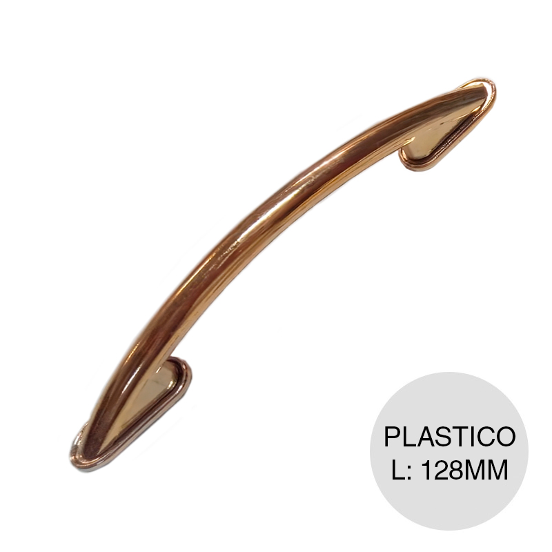 Manija p/muebles Soft c/base plastico dorado 128mm