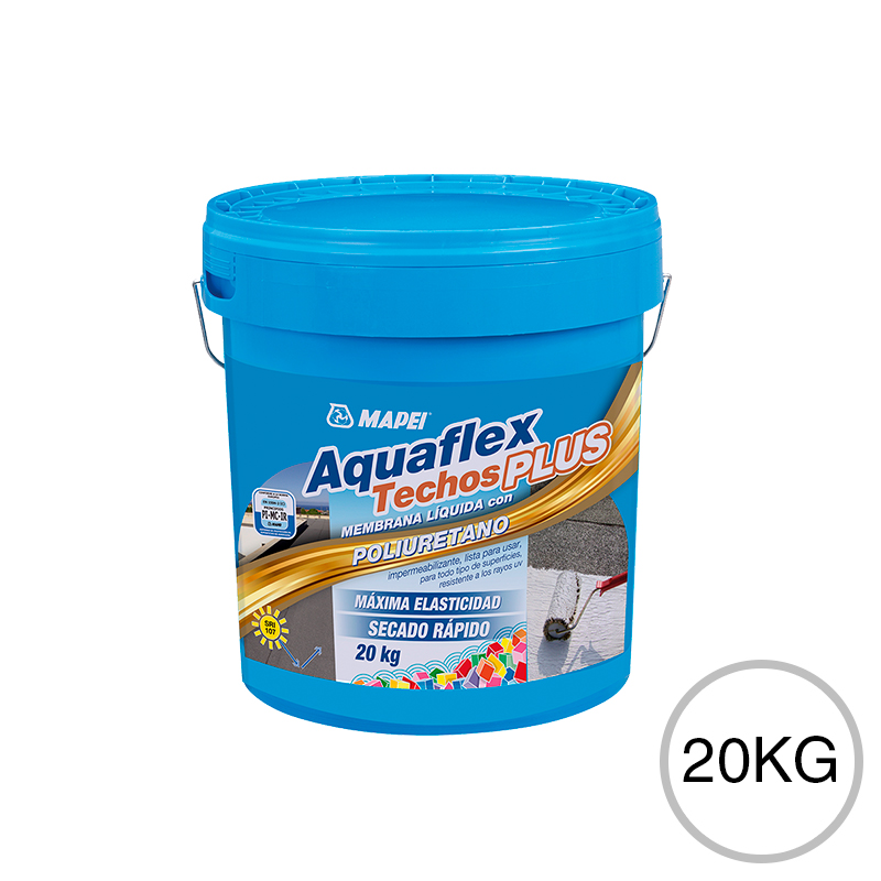 Membrana liquida impermeabilizante acrilica Aquaflex techos plus con poliuretano transitable blanco balde x 20kg