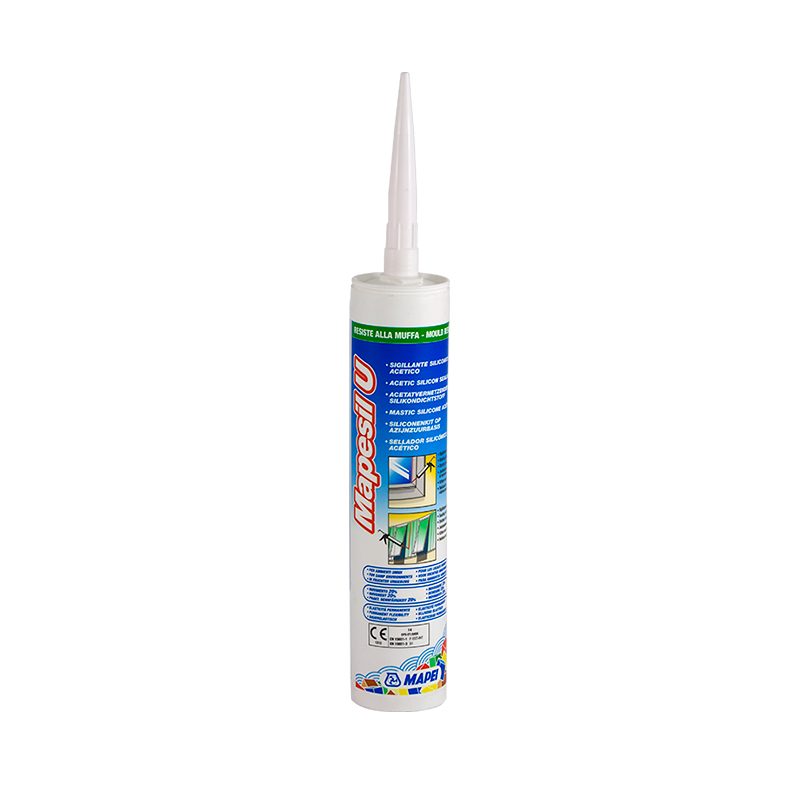 Sellador silicona acetica Mapesil U blanco cartucho x 280ml
