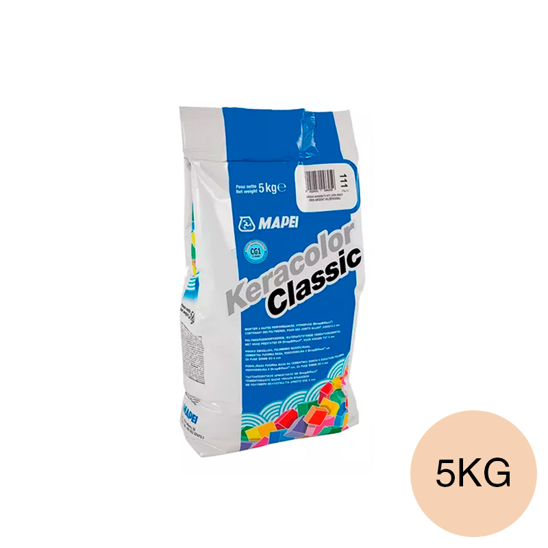 Pastina Keracolor classic ceramicos/porcellanatos/piedras juntas construccion seco hasta 6mm interior/exterior 132-beige 2000 bolsa x 5kg