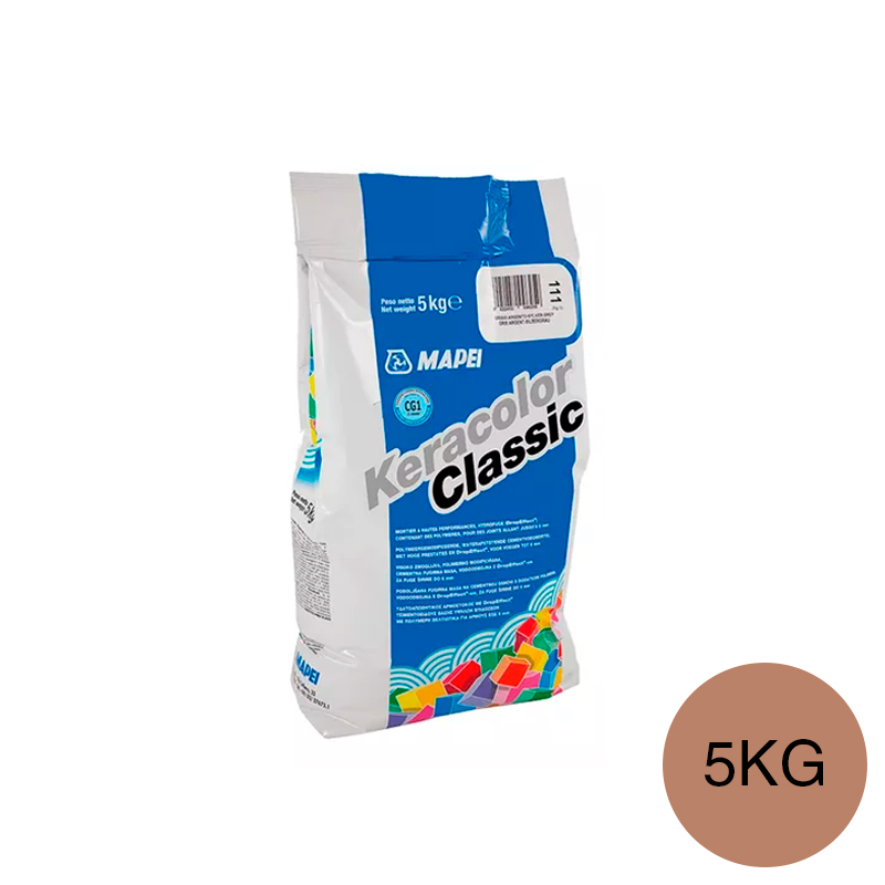 Pastina Keracolor classic ceramicos/porcellanatos/piedras juntas construccion seco hasta 6mm interior/exterior 142-marron bolsa x 5kg