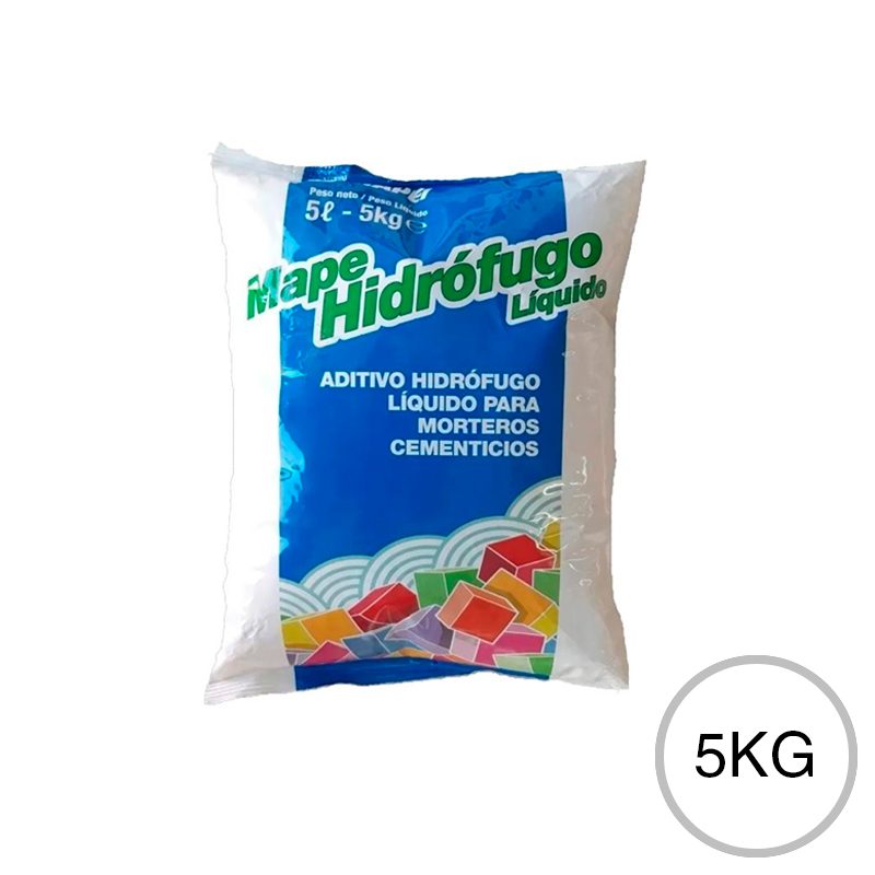 Aditivo hidrofugo morteros cementicios Mape liquido sachet x 5kg