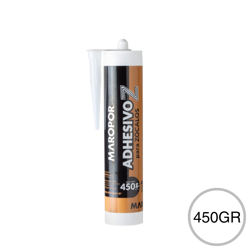 Adhesivo rellenador acrilico Z p/zocalos exterior interior blanco mate cartucho x 450gr