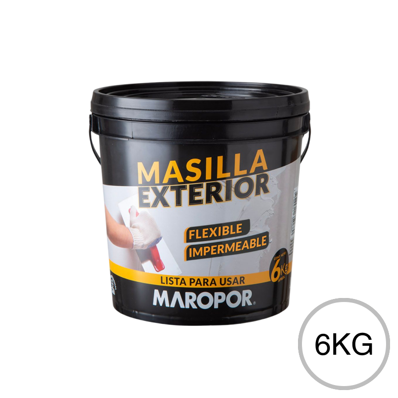 Masilla selladora elastica exterior blanco mate balde x 6kg