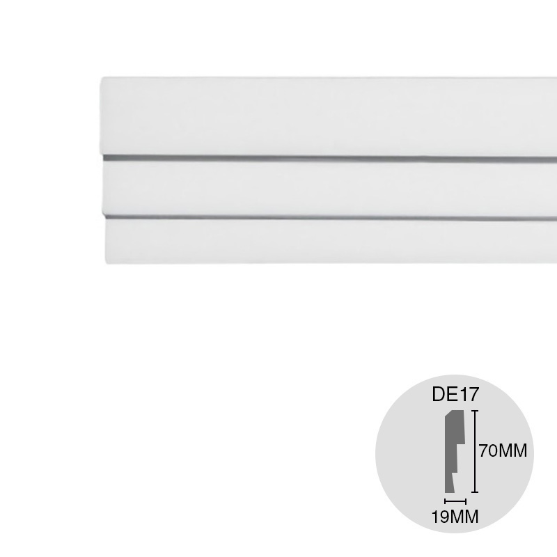 Moldura decorativa techo pared EPS DE17 19mm x 70 mm x 2m