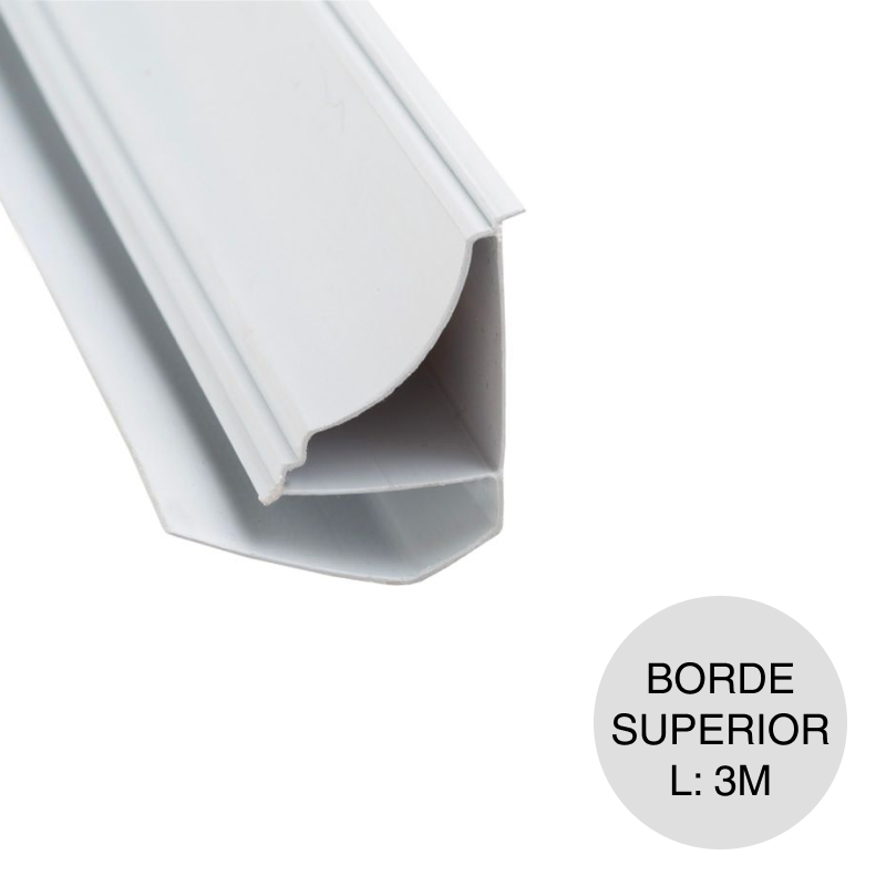 Perfil borde superior PVC p/cielorraso blanco x 3m