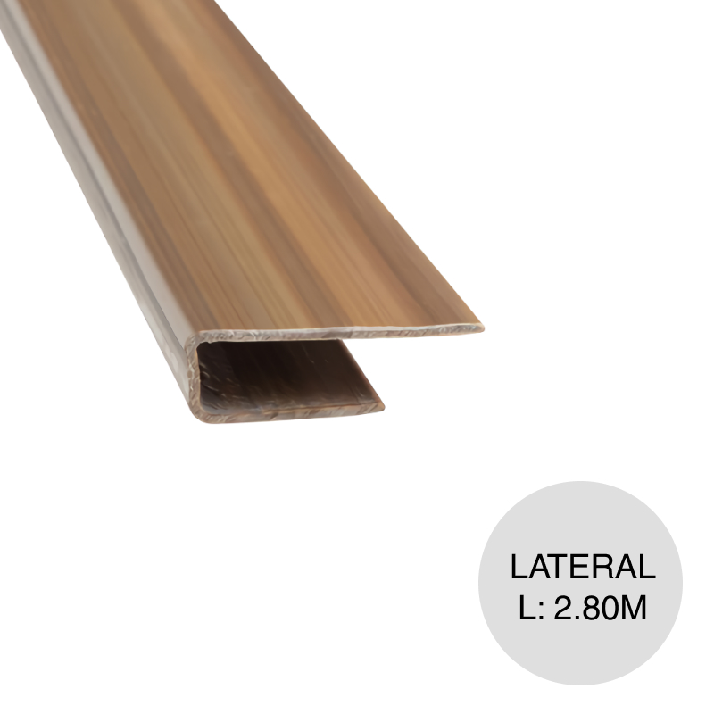 Perfil lateral PVC p/cielorraso marron oscuro x 2.80m