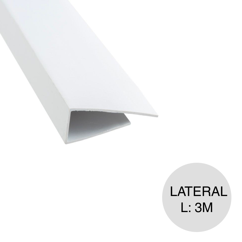 Perfil lateral PVC p/cielorraso blanco x 3m