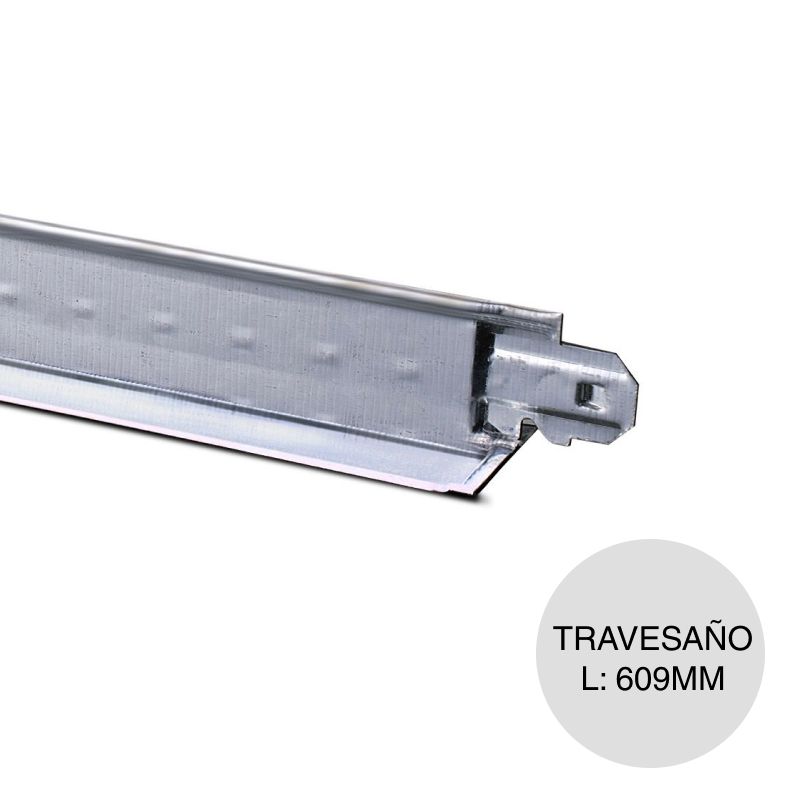 Perfil travesaño corto p/cielorraso suspendido Sixa chapa galvanizada prepintada blanco 24mm x 26mm x 609mm
