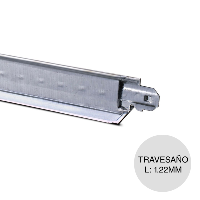 Perfil travesaño largo p/cielorraso suspendido Sixa chapa galvanizada prepintada blanco 24mm x 26mm x 1.22m 