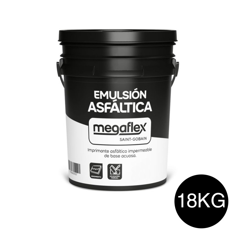 Emulsion asfaltica impermeabilizante Megaflex base acuosa aplicacion frio balde x 18kg