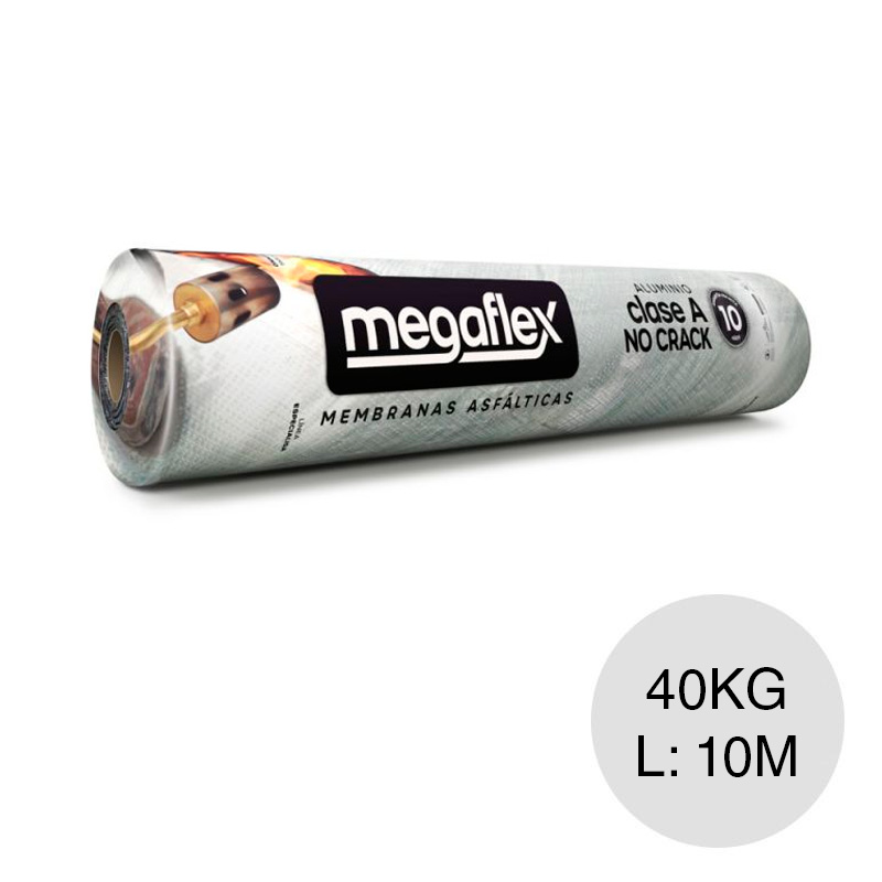 Membrana asfaltica Clase A No crack blanco 40kg x 1m x 10m rollo x 10m²