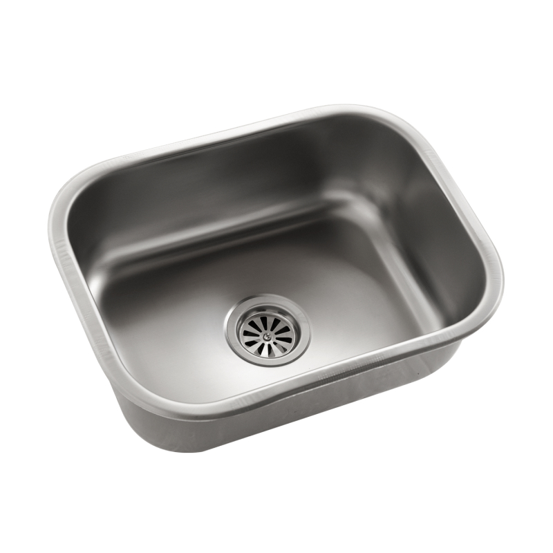 Pileta cocina simple Economica acero inoxidable 430 bajomesada brillo opaco 150mm x 270mm x 370mm