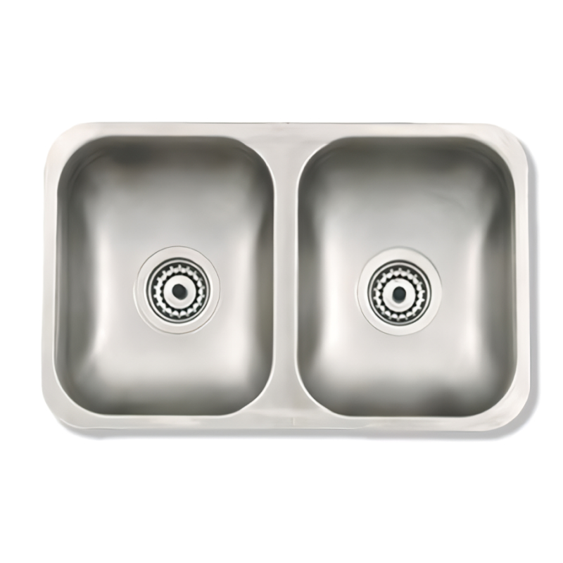 Pileta cocina doble Lujo acero inoxidable 304 bajomesada pulido 200mm x 340mm x 570mm