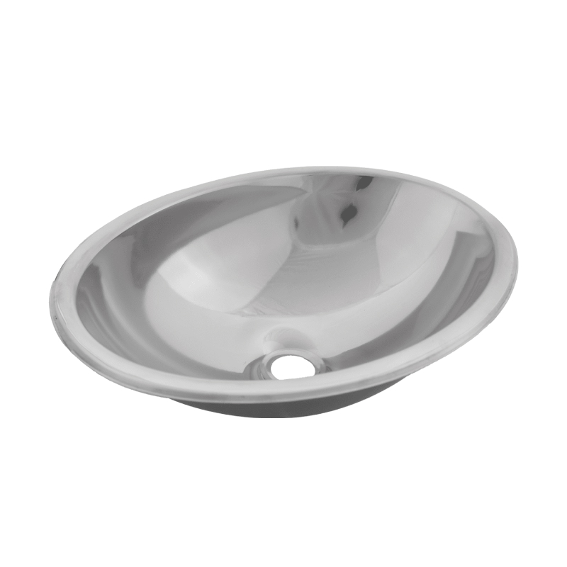 Pileta baño ovalada Nova acero inoxidable 304 bajomesada brillante 130mm x 280mm x 380mm