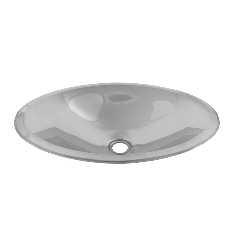 Pileta baño ovalada Nova acero inoxidable 304 bajomesada brillante 130mm x 320mm x 440mm