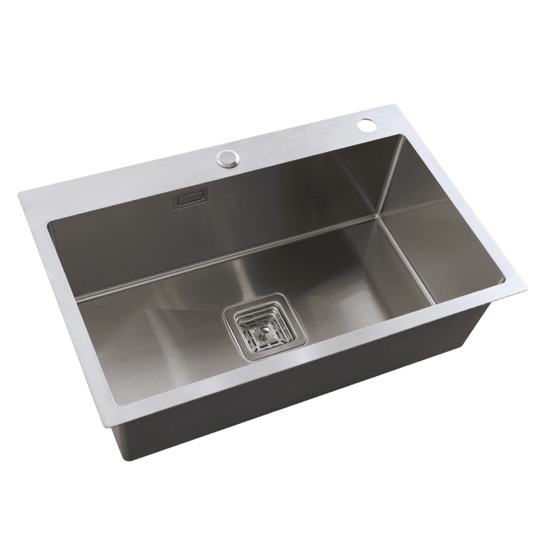 Pileta cocina simple Etna acero inoxidable 304 sobrepuesta satinado 220mm x 350mm x 650mm