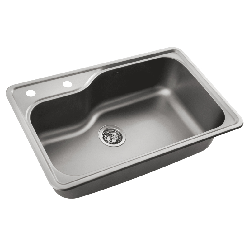 Pileta cocina simple Vesta acero inoxidable 304 sobrepuesta satinado 200mm x 420mm x 720mm
