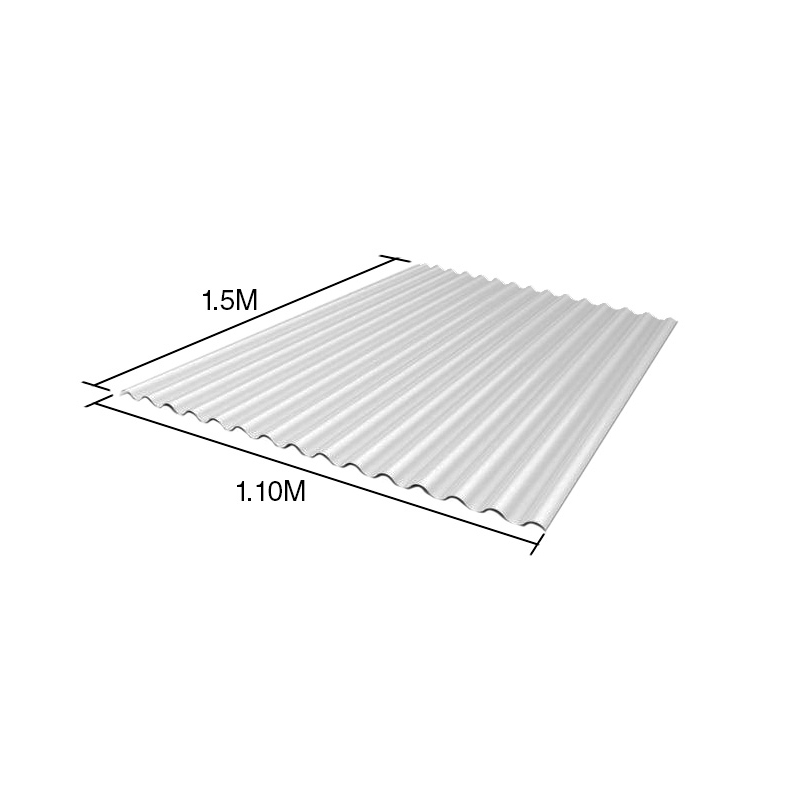 Chapa acanalada policarbonato cristal 1.5m x 1.1m x 0.8mm