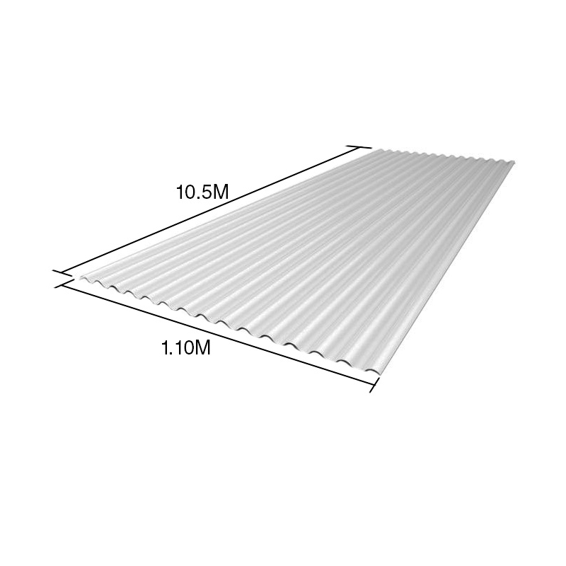 Chapa acanalada policarbonato cristal 10.5m x 1.1m x 0.8mm