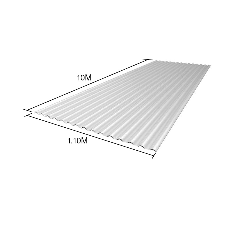 Chapa acanalada policarbonato cristal 10m x 1.1m x 0.8mm