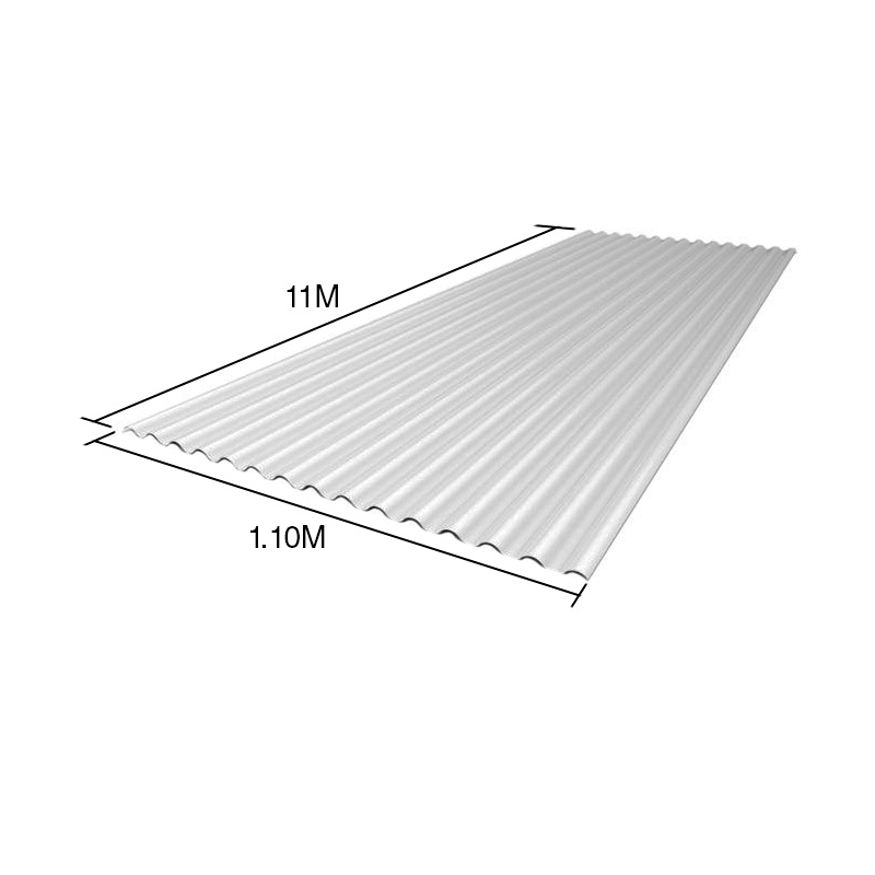 Chapa acanalada policarbonato cristal 11m x 1.1m x 0.8mm