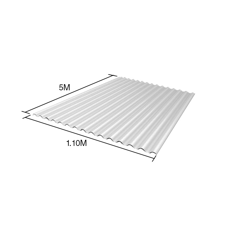 Chapa acanalada policarbonato cristal 5m x 1.1m x 0.8mm