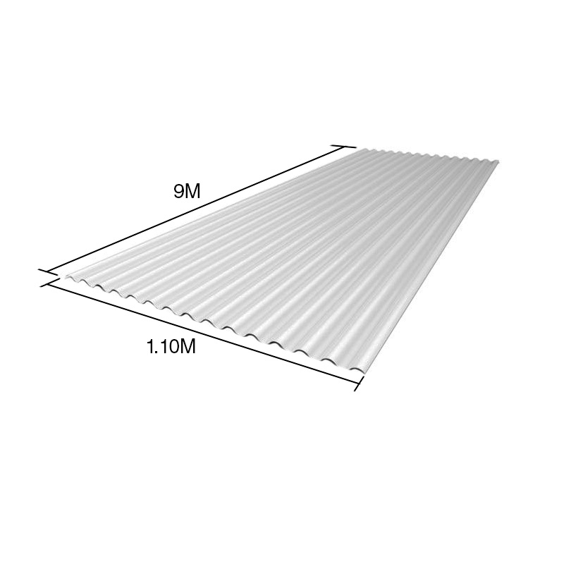 Chapa acanalada policarbonato cristal 9m x 1.1m x 0.8mm