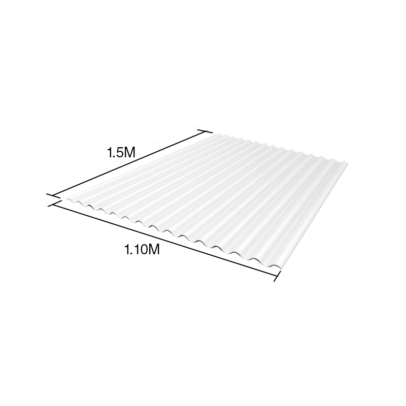 Chapa acanalada policarbonato opalina 1.5m x 1.1m x 0.8mm