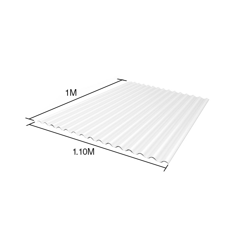 Chapa acanalada policarbonato opalina 1m x 1.1m x 0.8mm